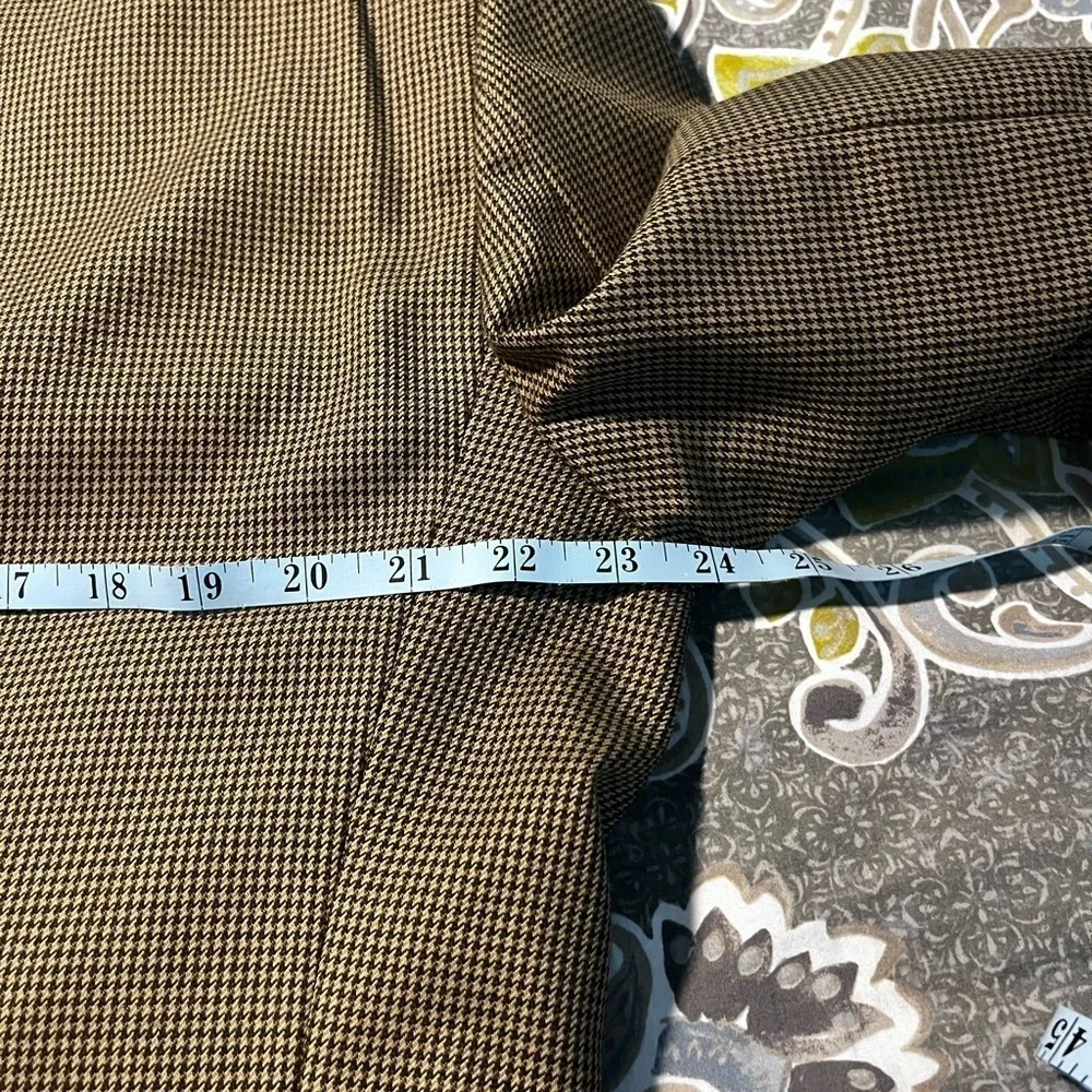 Jos. A. Bank Men's Tan Gordon 100% wool blazer 42L houndstooth brown